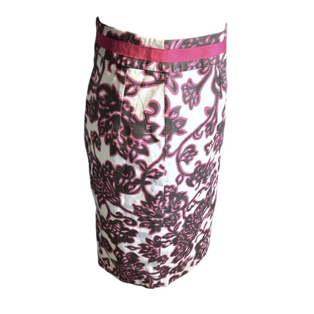 Boden Skirt Women 2P Pink Floral Paisley Straight Pencil - Picture 2 of 8